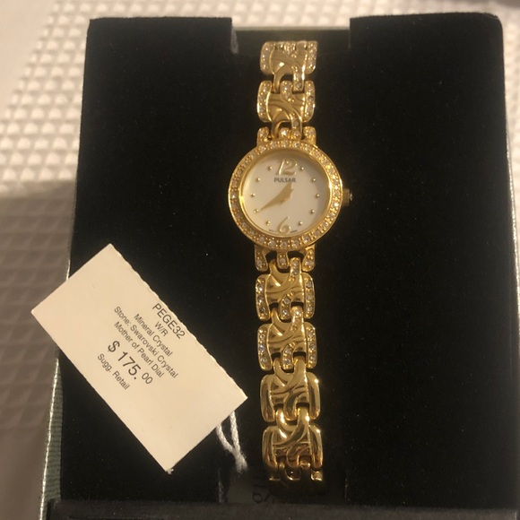 Pulsar Women's Gold Watch with Crystal Accents - Picture 1 of 3